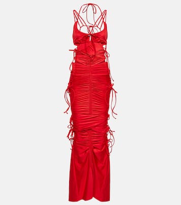ワンピース BALENCIAGA RED STRETCH JERSEY MINI DRESS Balenciaga Draped Mini Dress In Red | ModeSens