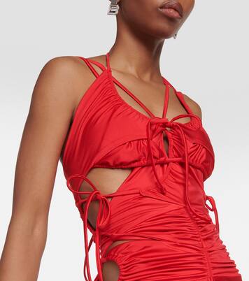 Patched Bikini cutout maxi dress in red - Balenciaga | Mytheresa