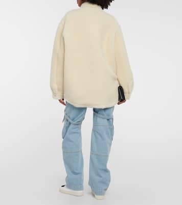 Hemdjacke aus Teddyfleece | Off-White