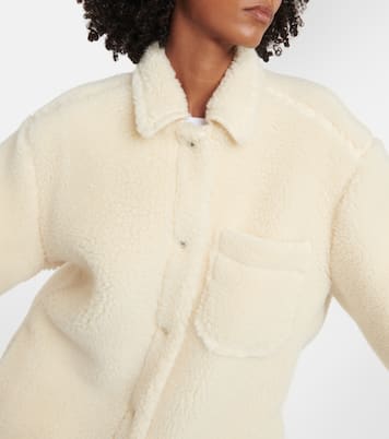 Hemdjacke aus Teddyfleece | Off-White