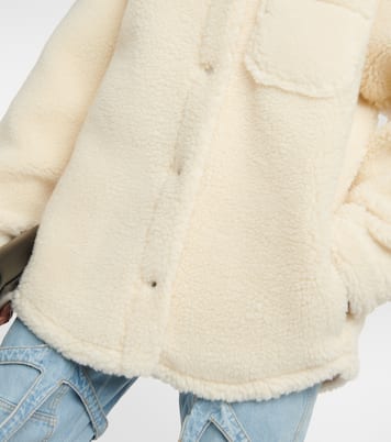 Hemdjacke aus Teddyfleece | Off-White