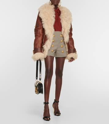 Giacca in pelle e shearling | Balmain