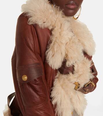 Giacca in pelle e shearling | Balmain
