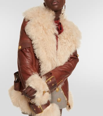 Giacca in pelle e shearling | Balmain