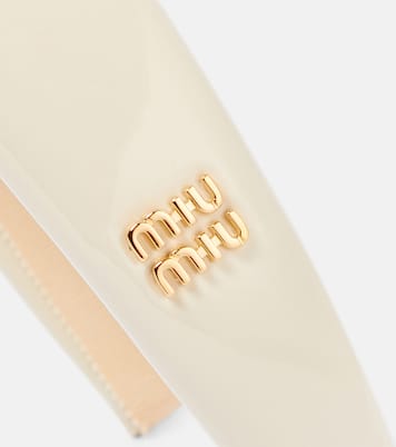 Bridal - Cerchietto in vernice con logo | Miu Miu