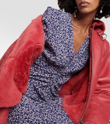 Acassy shearling-trimmed leather jacket | Isabel Marant