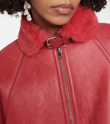 Acassy shearling-trimmed leather jacket | Isabel Marant