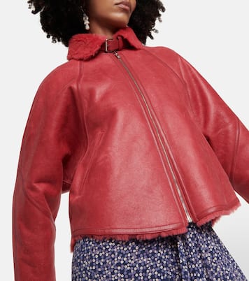 Acassy shearling-trimmed leather jacket | Isabel Marant