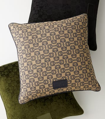 Horsebit jacquard velvet cushion | Gucci