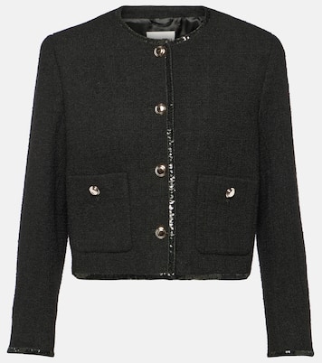 Cropped wool-blend tweed jacket | Miu Miu