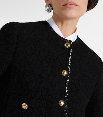 Cropped wool-blend tweed jacket | Miu Miu