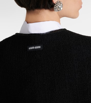 Cropped wool-blend tweed jacket | Miu Miu