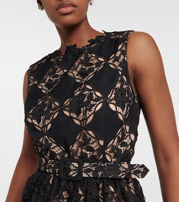 Vestido midi de encaje de guipur | Oscar de la Renta