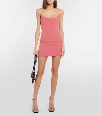 Strapless crepe minidress | Alex Perry
