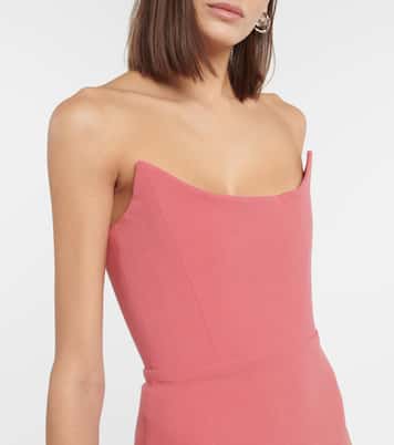 Strapless crepe minidress | Alex Perry