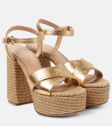 Metallic leather platform sandals | Gianvito Rossi