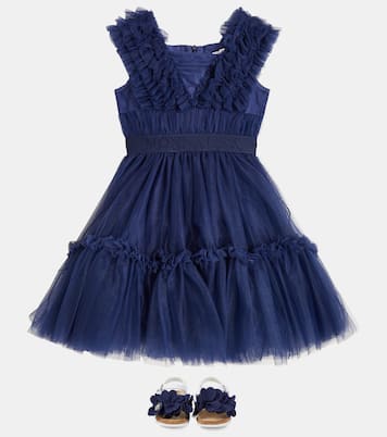 Abito in tulle con volant | Monnalisa