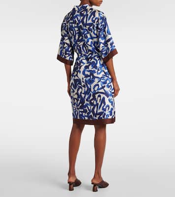 Bedrucktes Hemdblusenkleid aus Seidensatin | Dries Van Noten