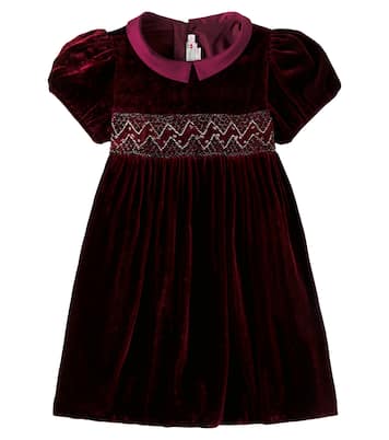 Kleid Blossom aus Samt mit Satin | Bonpoint