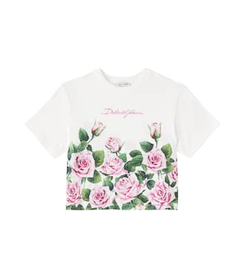 T-shirt en coton à fleurs | Dolce&Gabbana Kids