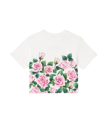 T-shirt en coton à fleurs | Dolce&Gabbana Kids