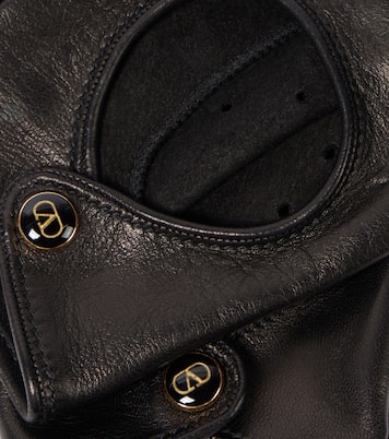 Leather fingerless gloves | Valentino Garavani