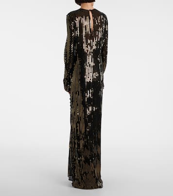 Abito lungo in seta con paillettes | Johanna Ortiz