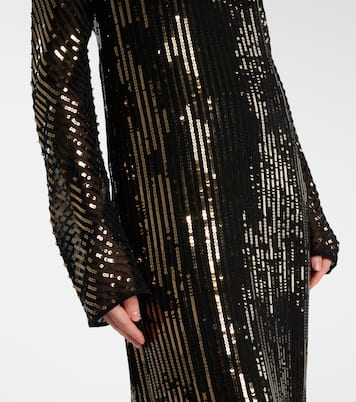 Abito lungo in seta con paillettes | Johanna Ortiz