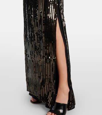 Abito lungo in seta con paillettes | Johanna Ortiz