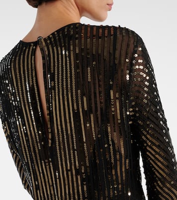 Abito lungo in seta con paillettes | Johanna Ortiz