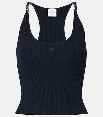Top in maglia a coste con logo | Courrèges
