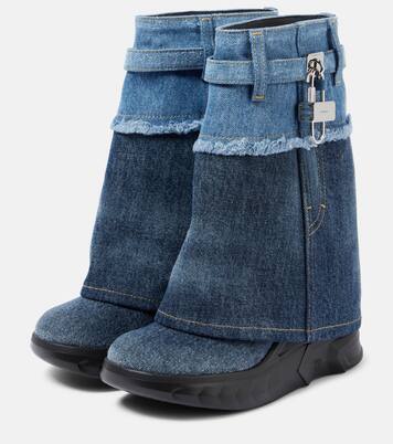 Botines Shark Lock Biker de denim | Givenchy
