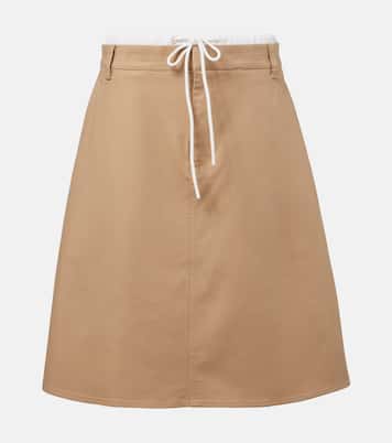 Falda midi en sarga de algodón a capas | Vince