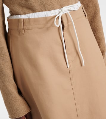 Falda midi en sarga de algodón a capas | Vince