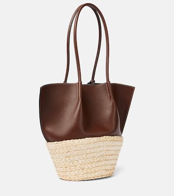 Leather and straw shopper | Tod's