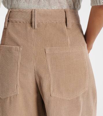 Shorts de pana de algodón de tiro alto  | Brunello Cucinelli