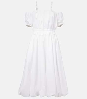 Off-Shoulder-Midikleid aus Baumwollpopeline | Noir Kei Ninomiya