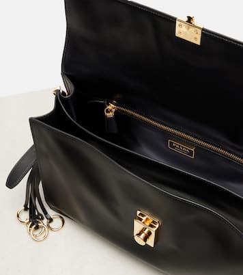 Soft Sound Large leather shoulder bag | Prada