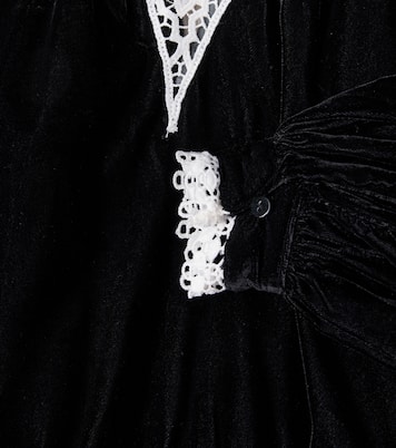 Lace-trimmed velvet dress | Petite Amalie  