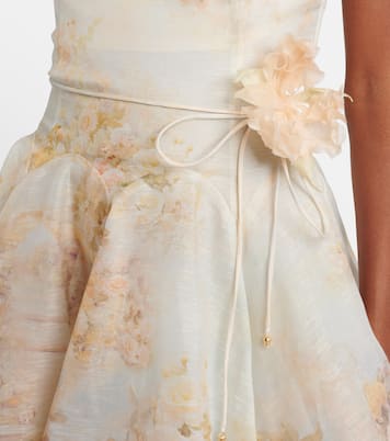 Memento floral linen and silk minidress | Zimmermann