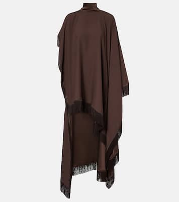 New Age fringed asymmetric satin kaftan | Taller Marmo