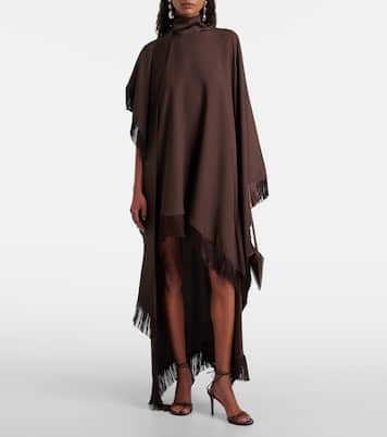 New Age fringed asymmetric satin kaftan | Taller Marmo