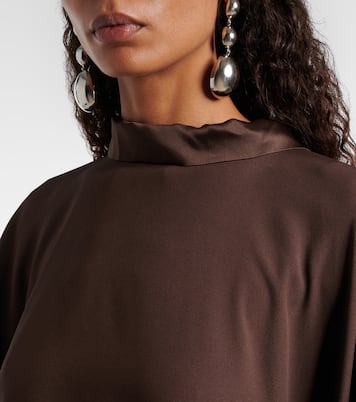 New Age fringed asymmetric satin kaftan | Taller Marmo