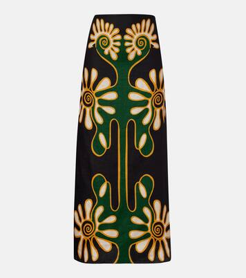 Celina printed linen midi skirt | Cala de la Cruz