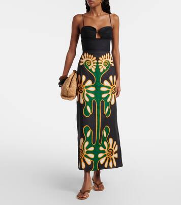 Celina printed linen midi skirt | Cala de la Cruz