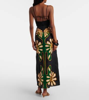 Celina printed linen midi skirt | Cala de la Cruz