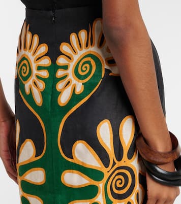 Celina printed linen midi skirt | Cala de la Cruz