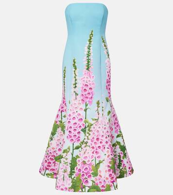 Floral printed bustier gown | Oscar de la Renta