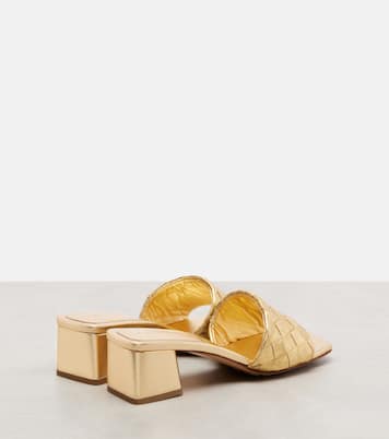 Parco Intrecciato metallic leather mules | Bottega Veneta