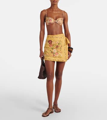 Luna floral cotton and linen beach cover-up | Agua by Agua Bendita